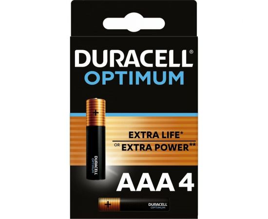 Батарейки Duracell Optimum щелочные, размера ААА, 4 шт., Б0056021 