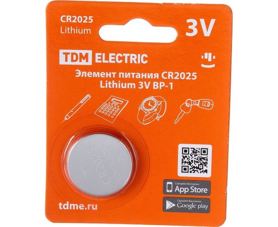 Элемент питания TDM CR2025 Lithium 3V BP-1 SQ1702-0098 