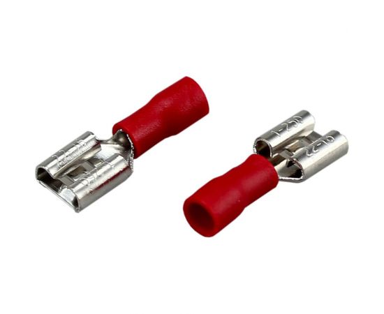 Плоская изолированная клемма REXANT РПи-м 1,5-(6,3) гнездо - 7,4 мм 0,5-1,5 мм2 красная 10 шт 06-0387-A 