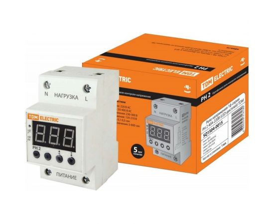 Реле напряжения TDM 1ф РН 2 40А-220В LED-дисплей SQ1504-0015 