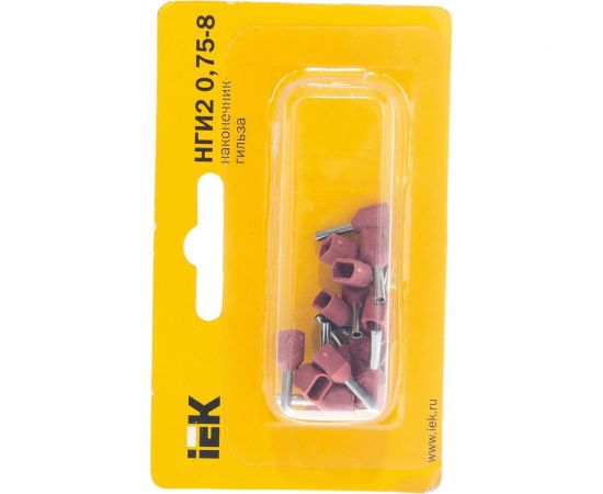 Наконечник-гильза IEK, НГИ2 0,75-8, темно-красный, 20шт UTE10-4-D75-100 
