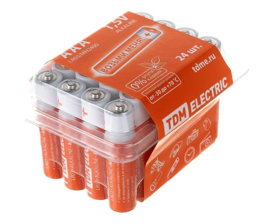 Элемент питания TDM LR03 AAA Alkaline 1,5V BOX-24 SQ1702-0033 