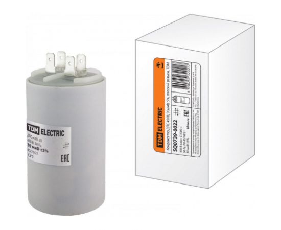 Конденсатор TDM ДПС 450В, 30мкФ, 5проц., плоский разъем, SQ0739-0022 