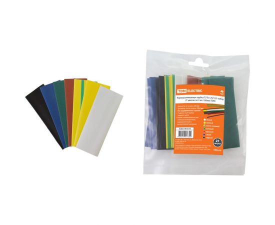 Термоусаживаемая трубка TDM ТУТнг 25/12,5 набор (7 цветов по 3 шт. 100мм) SQ0518-0510 