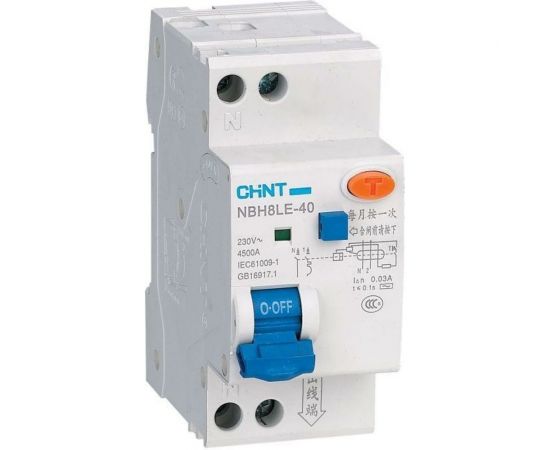 Автоматический выключатель дифференциального тока CHINT 1п+N C 16А 30мА 4.5кА NBH8LE-40 (R) 206062 