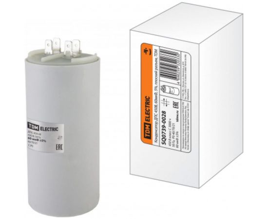 Конденсатор TDM ДПС 450В, 60мкФ, 5проц., плоский разъем, SQ0739-0028 