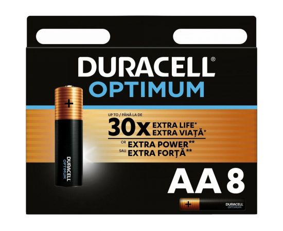 Батарейки Duracell Optimum щелочные, размера АА, 8 шт., Б0056024 