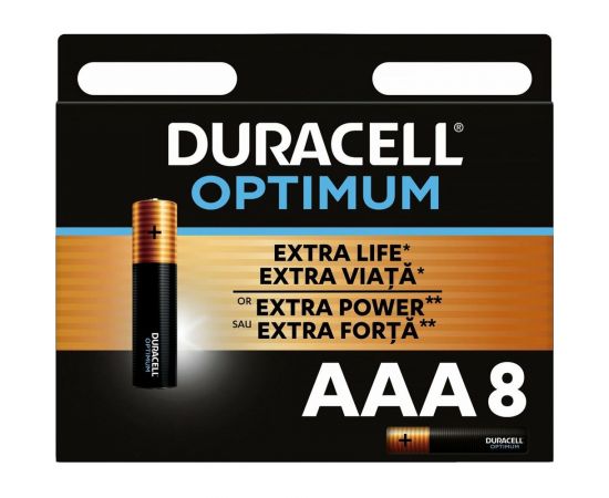 Батарейки Duracell Optimum щелочные, размера ААА, 8 шт., Б0056025 