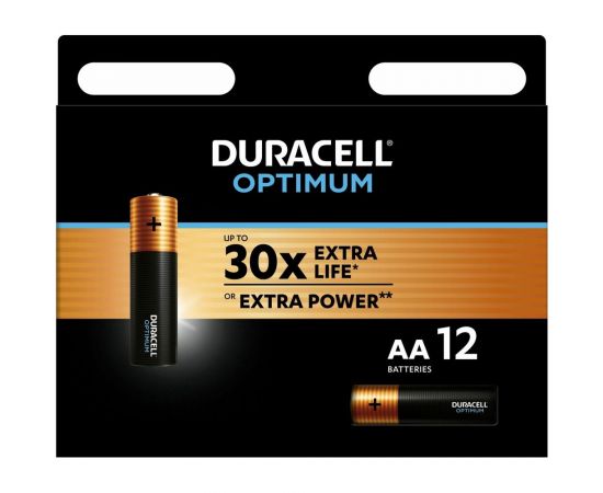 Батарейки Duracell Optimum щелочные, размера АА, 12 шт., Б0056028 