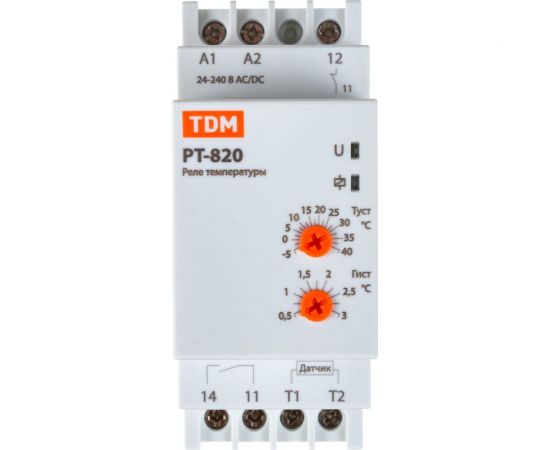 Реле температуры TDM РТ-820 -5+40С, 24-240В, АС/DC, с датчиком, IP67 SQ1508-0001 
