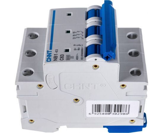 Автоматический выключатель CHINT NB1-63, 3P, 63A, 6кА, характеристика C 179710 – изображение 2