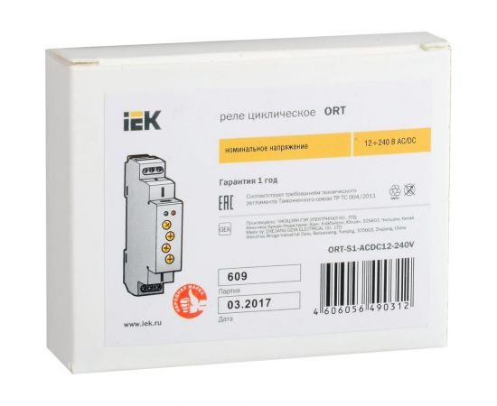 Циклическое реле IEK ORT 1 контакт 12-240 В AC/DC ORT-S1-ACDC12-240V – изображение 2