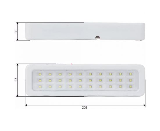 Аварийный светодиодный постоянный светильник ЭРА, DBA105020, 30LED, 5ч, IP Б0044398 – изображение 2