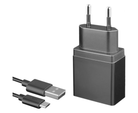 Универсальное сетевое зарядное устройство AKAI CH-6A05 2 USB 2.1A + кабель micro USB черный CH-6A05B – изображение 2