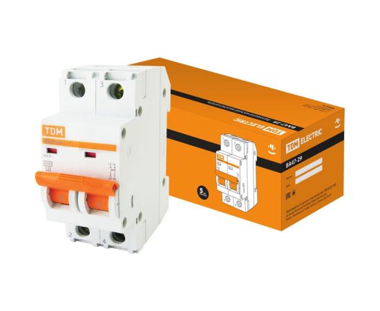 Автоматический выключатель TDM ВА47-29 2Р 25А 4.5кА D SQ0206-0159 – изображение 2