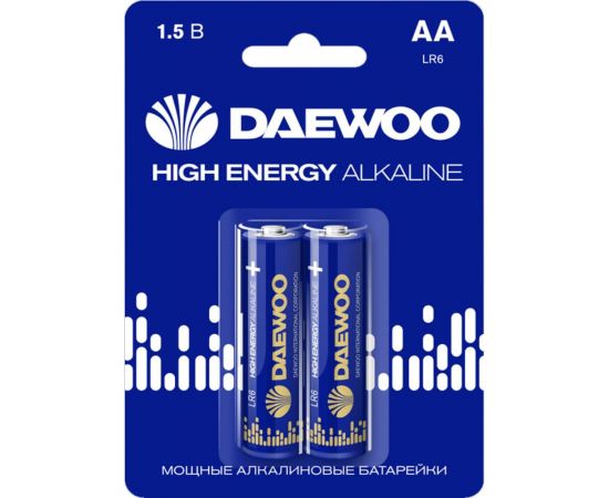 Алкалиновая батарейка Daewoo LR 6 HIGH ENERGY Alkaline BL-2 5030299 – изображение 2