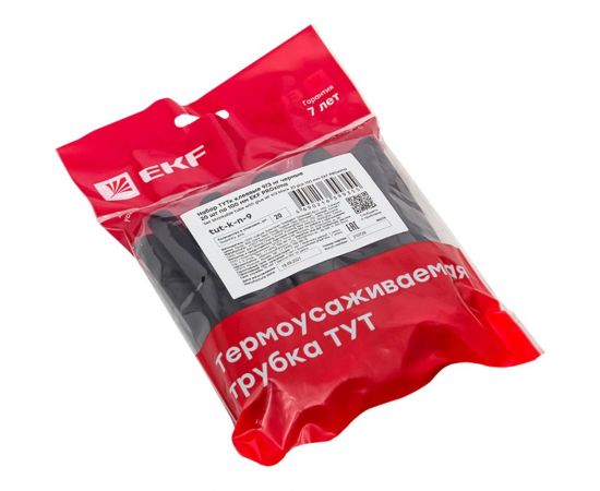 Набор термоусаживаемых трубок EKF ТУТк клеевые 9/3 нг черные 20шт по 100мм PROxima tut-k-n-9 – изображение 2