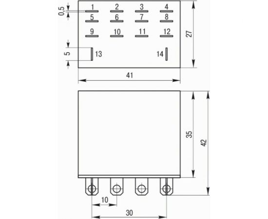 Реле IEK РЭК77/4 LY4 10А 12В АC RRP10-4-10-012A – изображение 2