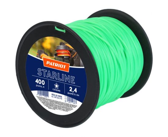 Леска Starline (2.4 мм; 400 м; звезда; зеленая) PATRIOT 240-400-3 805201068 – изображение 2
