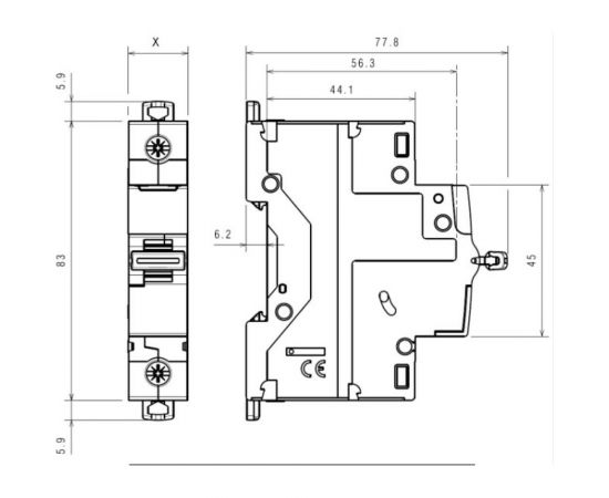 Автоматический выключатель Legrand DX3 6000 - 10 кА - тип C - 1П - 16 А - 1 модуль 407670 – изображение 2