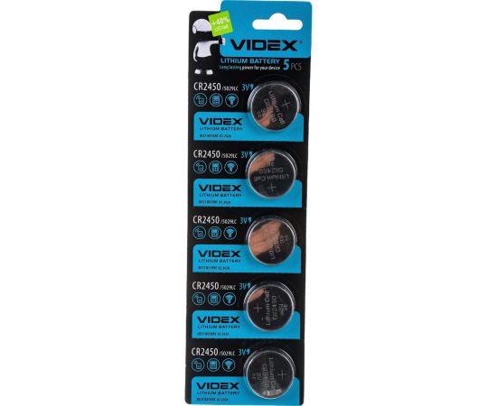 Элемент питания VIDEX литиевый 5 шт. в блистере CR2450 – изображение 3