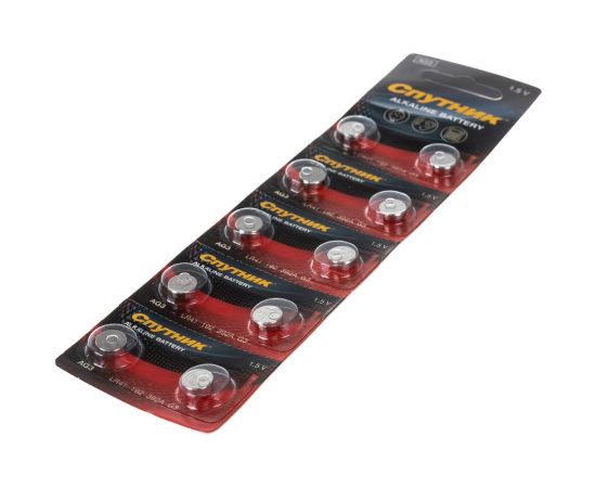 Элемент питания Спутник комплект 10 шт. ALKALINE BATTERY AG3/10B – изображение 3