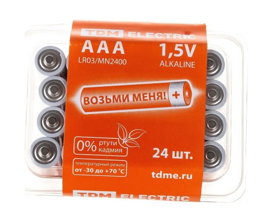 Элемент питания TDM LR03 AAA Alkaline 1,5V BOX-24 SQ1702-0033 – изображение 3