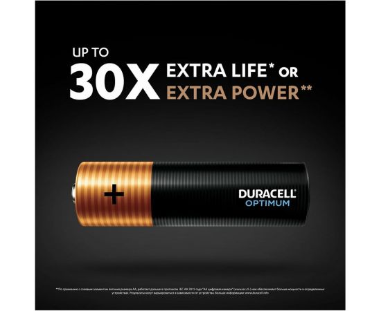 Батарейки Duracell Optimum щелочные, размера АА, 8 шт., Б0056024 – изображение 3