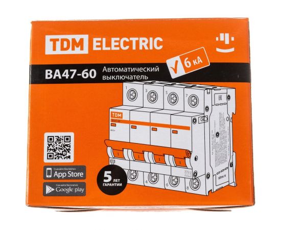 Автоматический выключатель TDM ВА47-60, 4Р, 32А, 6кА, характеристика С SQ0223-0128 – изображение 3