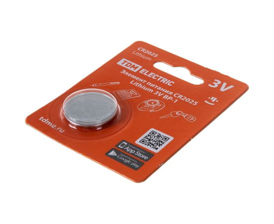 Элемент питания TDM CR2025 Lithium 3V BP-1 SQ1702-0098 – изображение 4