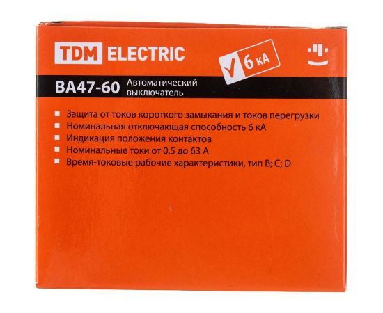 Автоматический выключатель TDM ВА47-60 2Р 40А 6кА характеристика С SQ0223-0097 – изображение 4