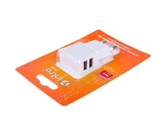 Сетевая зарядка Intro USB, 2 USB, 2.1A Б0035553 – изображение 4