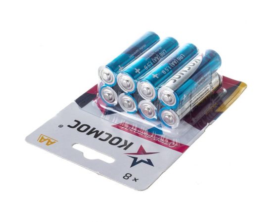 Алкалиновые элементы питания КОСМОС LR6 8 шт. на блистере, KOCLR6BL8 – изображение 4