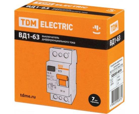 Устройство защитного отключения TDM ВД1-63 2Р 63А 30мА SQ0203-0019 – изображение 5