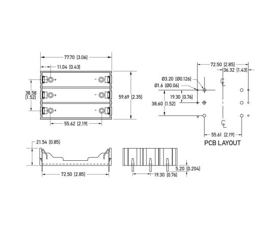 Батарейный отсек REXANT 3x18650 Li-ion на плату 16-0803-9 – изображение 5