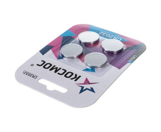 Элемент питания КОСМОС CR2032 3V Lithium 4BL, KOC2032BL4 – изображение 5