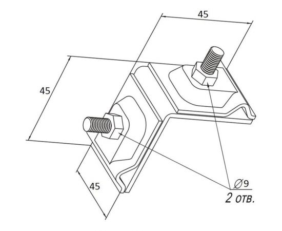 Фальцевый комплект, набор из 10 держателей для молниезащиты TORR 45x45мм 6182339 – изображение 7