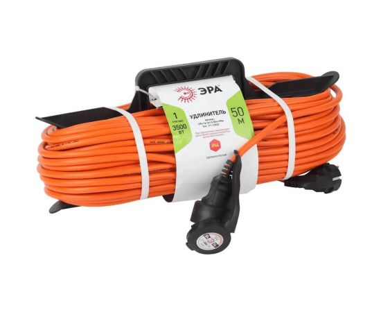 Силовой удлинитель на рамке ЭРА UFx-1e-3x1.5-50m-IP44 с заземлением 1 гнездо 50м ПВС 3х1.5 Б0046814 