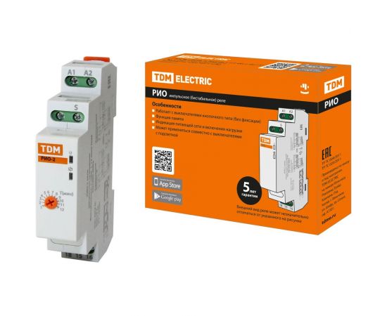 Импульсное реле освещения TDM РИО-2 бистабильное, с таймером 1-12 мин, 230В SQ1510-0002 