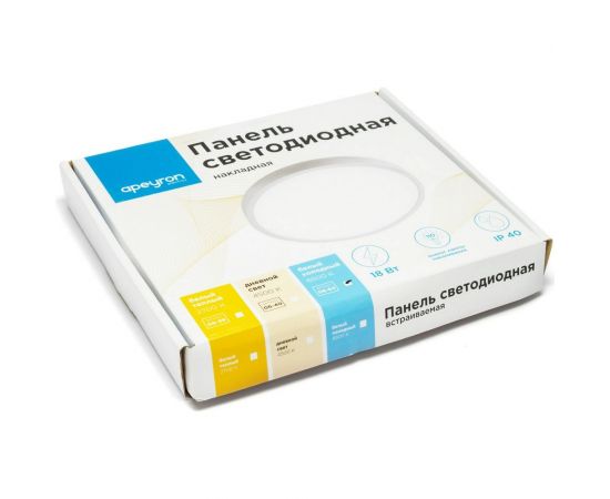 Светодиодная накладная панель APEYRON 220В, 18Вт, CRI:80Ra, 1440Лм, Ф170мм, круглая 06-64 