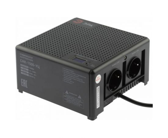 Компактный универсальный стабилизатор напряжения ЭРА CНК-1500-УЦ 140-260В/220В, 1500ВА Б0051111 