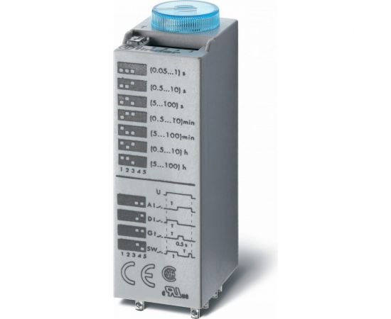 Миниатюрное съемное реле времени Finder функц: Ai, Di, gi, sW, 4 CO конт. 7а, = 12В, 850400120000 
