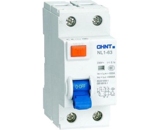 Выключатель дифференциального тока CHINT (УЗО) 2п 63А 100мА тип AC 10кА NL1-100 S (R) 200420 