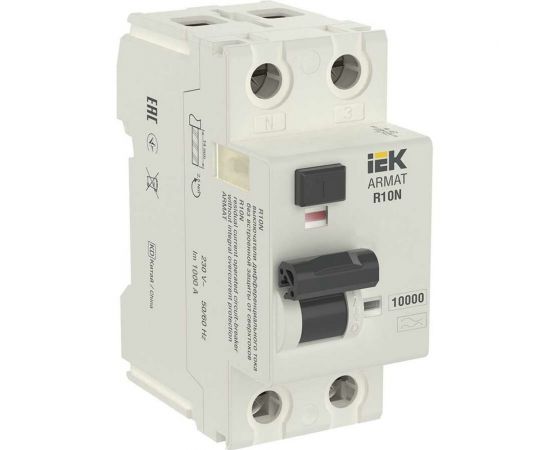 Выключатель дифференциального тока IEK ARMAT R10N 2P 40А 30мА тип AC AR-R10N-2-040C030 