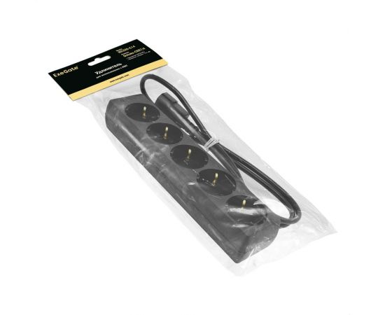 Удлинитель ExeGate для ИБП SPU-5-1,8B 5 евророзеток с заземлением, 1,8м, вилка IEC320-C14 UPS, черный 221202 – изображение 2