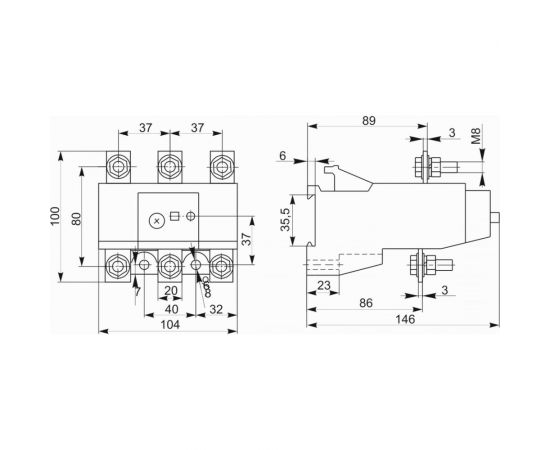 Электротепловое реле IEK РТИ-5370 63-90А DRT50-0063-0090 – изображение 2