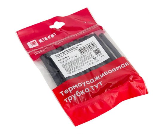 Набор термоусаживаемых трубок EKF ТУТк клеевые 6/2 нг черные 20шт по 100мм PROxima tut-k-n-6 – изображение 2