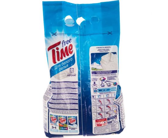 Стиральный порошок-автомат FREE TIME 3 кг для белого 353-5 603565 – изображение 2