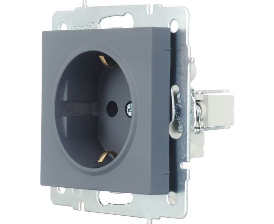 Розетка Lezard VESNA с заземлением, ПБТ, графит 742-3488-122B – изображение 2