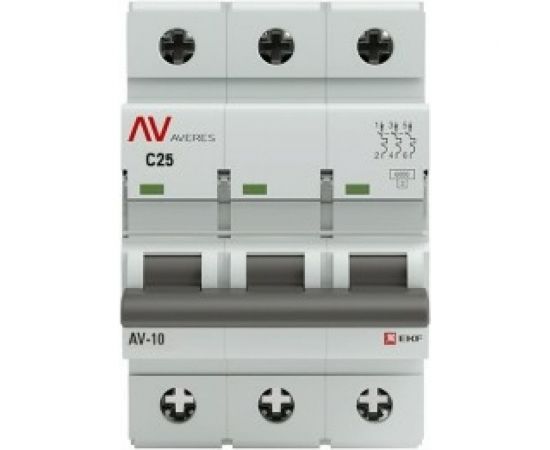 Автоматический выключатель EKF AV-6, 3P, 25A, 6kA, AVERES SQ mcb6-3-25C-av – изображение 2